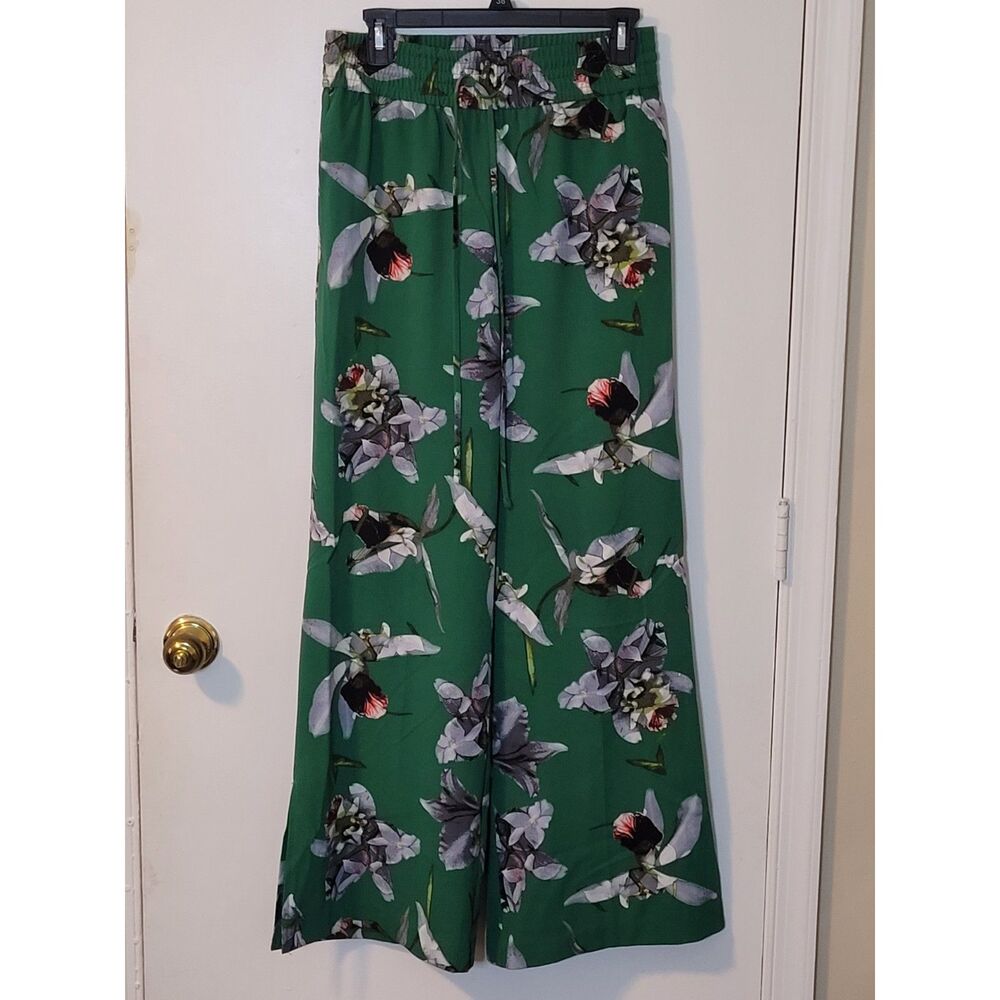 New York & Co Floral Wide Leg Pants Size Small